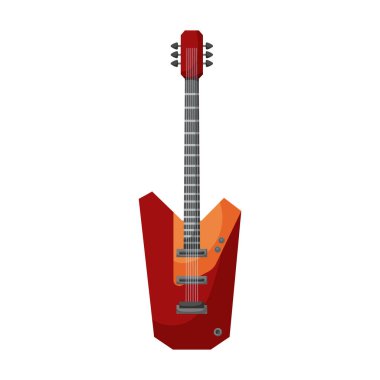 Elektro gitar vektör simgesi. Karikatür vektör simgesi beyaz arkaplan elektro gitar üzerinde izole edildi.
