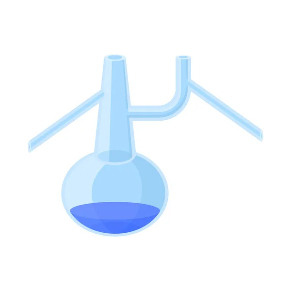 Isoliertes Objekt der Flasche und des Becherglassymbols. Grafik des Kolbens und Laborstocksymbols für das Web. — Stockvektor