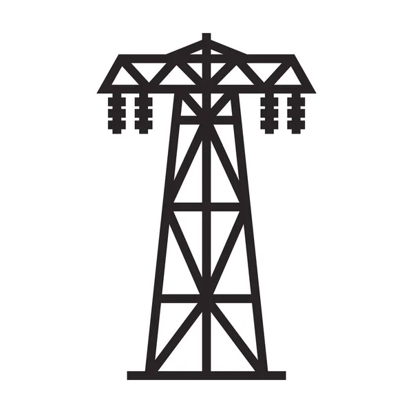 Icône vectorielle de poteaux électriques.Icône vectorielle noire isolée sur fond blanc poteaux électriques . — Image vectorielle