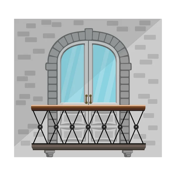 Icône vectorielle de balcon Icône vectorielle de bande dessinée isolée sur fond blanc balcon . — Image vectorielle