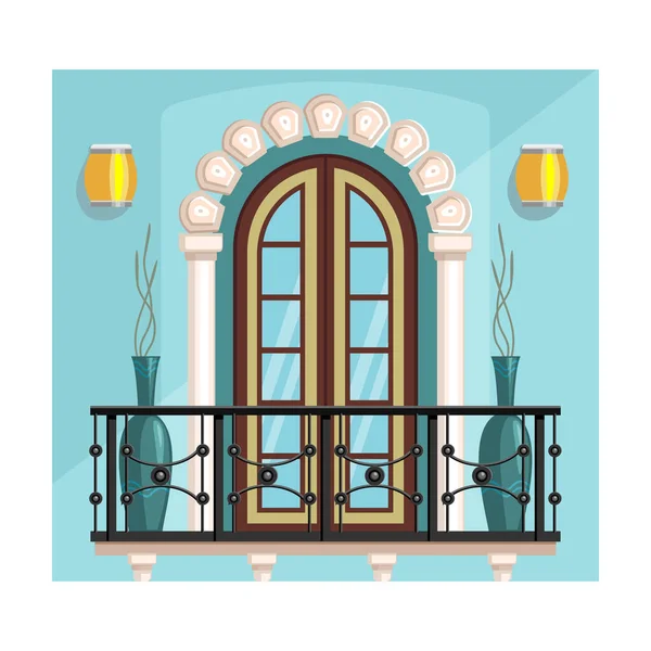 Balkon Vektor icon.Cartoon Vektor-Symbol isoliert auf weißem Hintergrund Balkon. — Stockvektor