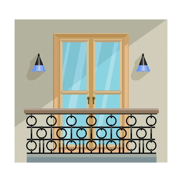 Balkon Vektor icon.Cartoon Vektor-Symbol isoliert auf weißem Hintergrund Balkon. — Stockvektor