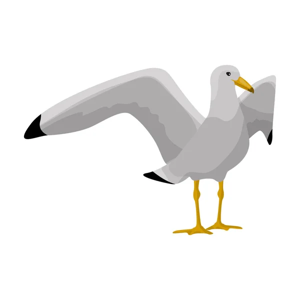 鸟类海鸥矢量图标.在白色背景上孤立的卡通矢量图标. — 图库矢量图片
