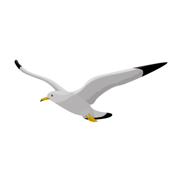 Icône vectorielle de mouette d'oiseau.Icône vectorielle de bande dessinée isolée sur fond blanc Mouette d'oiseau . — Image vectorielle