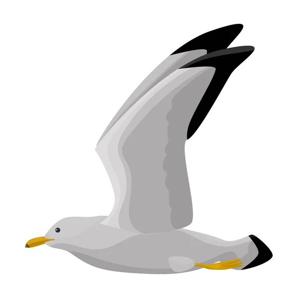 Icône vectorielle de mouette d'oiseau.Icône vectorielle de bande dessinée isolée sur fond blanc Mouette d'oiseau . — Image vectorielle