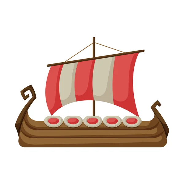 Nave viking vector icon.Cartoon icono del vector aislado en el fondo blanco nave viking . — Vector de stock