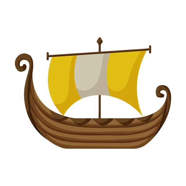 Ícone do vetor do navio viking icon.Cartoon vetor isolado no fundo branco navio viking . — Vetor de Stock