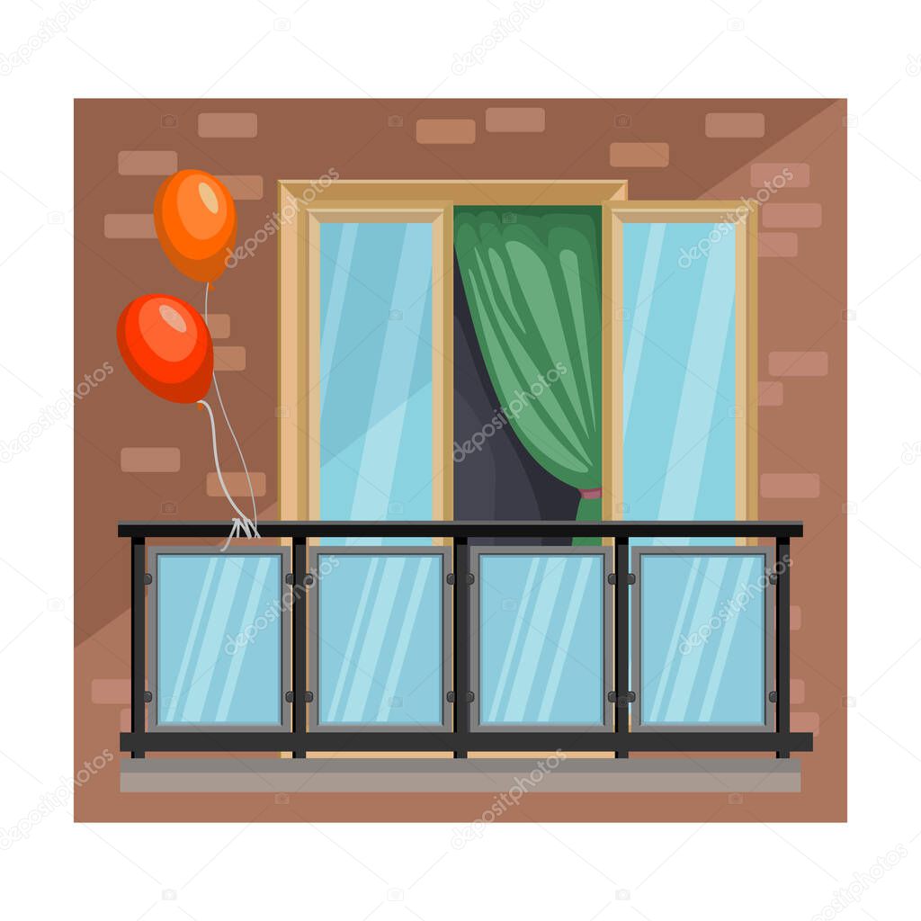 Balcony vector icon.Cartoon vector logo isolated on white background balcony.