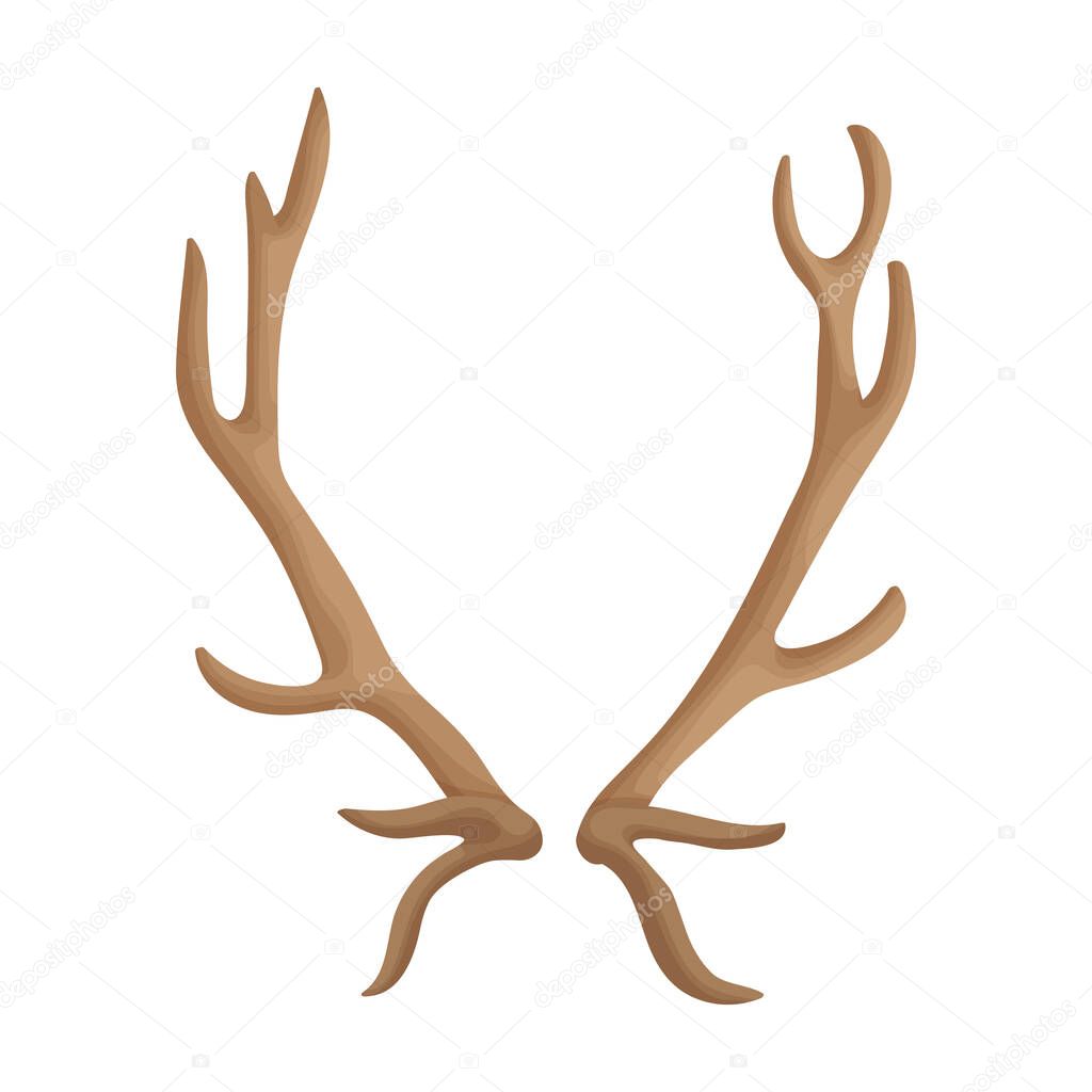 Elk horn vector icon.Cartoon vector icon isolated on white background elk horn.