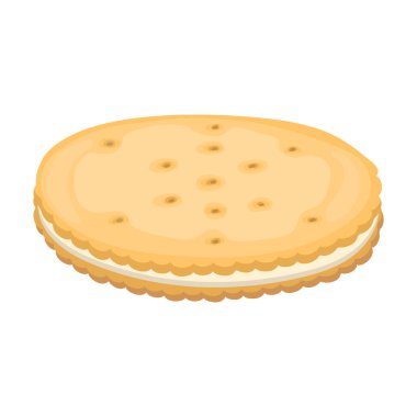 Kurabiye vektör simgesi. Beyaz arkaplan kurabiyeleri üzerinde izole edilmiş çizgi film vektör simgesi.