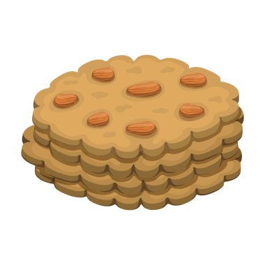 Kurabiye vektör simgesi. Beyaz arkaplan kurabiyeleri üzerinde izole edilmiş çizgi film vektör simgesi.