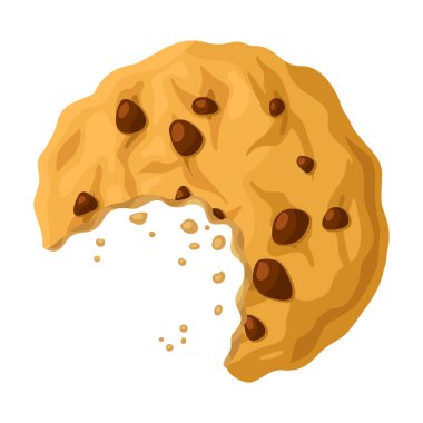 Kırıntı vektör simgesi olan çerezler. Çizgi film vektör simgesi kırıntılı beyaz arkaplan kurabiyeleri üzerinde izole edilmiş..