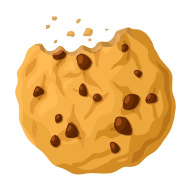 Kırıntı vektör simgesi olan çerezler. Çizgi film vektör simgesi kırıntılı beyaz arkaplan kurabiyeleri üzerinde izole edilmiş..