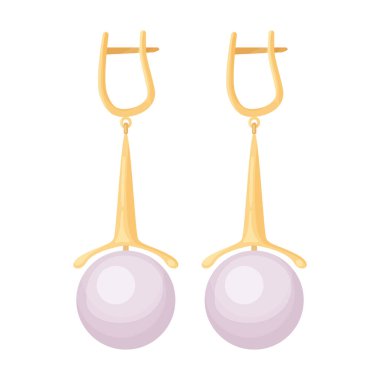 Altın küpeler vektör simgesi. Çizgi film vektör simgesi beyaz arka plan altın küpeler üzerinde izole edilmiş..