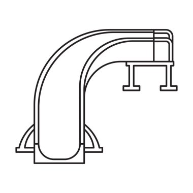 Su kaydırma vektör simgesi. Beyaz arkaplan su kaydırağında izole edilmiş ana vektör simgesi .