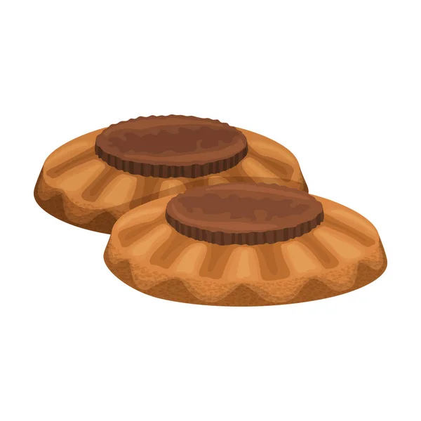 Ikona wektora plików cookie.Ikona wektora kreskówek izolowana na białym tle cookies. — Wektor stockowy