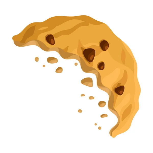 Cookies con migajas icono vectorial. Icono vectorial de dibujos animados aislados en las galletas de fondo blanco con migajas . — Vector de stock