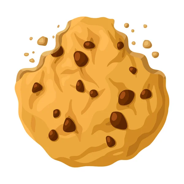 부스러기 벡터 icon.Cartoon 벡터 아이콘 이 있는 쿠키는 부스러기가 있는 흰색 배경 쿠키에 분리 된다.. — 스톡 벡터