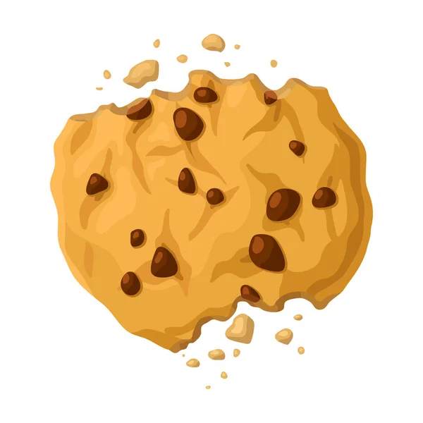 Cookies with crumbs vector icon.Cartoon vector icon isolated on white background cookies with crumbs. — Stock Vector