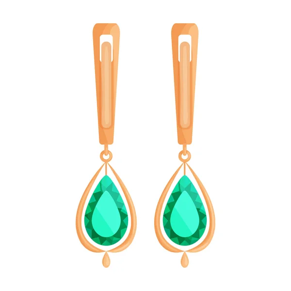 Pendientes de oro vector icon.Cartoon icono del vector aislado sobre fondo blanco pendientes de oro . — Vector de stock