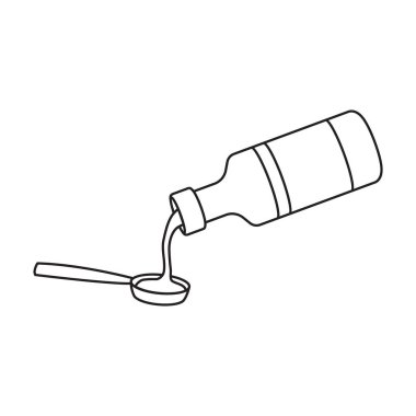 Bir şişe şurup vektör simgesi. Beyaz arkaplan şurubu üzerinde izole edilmiş ana vektör simgesi. .