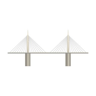 Köprü vektör simgesi. Gerçekçi vektör simgesi beyaz arkaplan köprüsünde izole edildi.