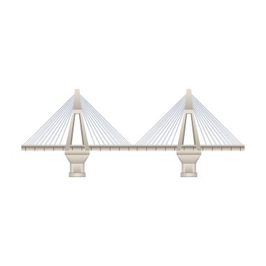 Köprü vektör simgesi. Gerçekçi vektör simgesi beyaz arkaplan köprüsünde izole edildi.