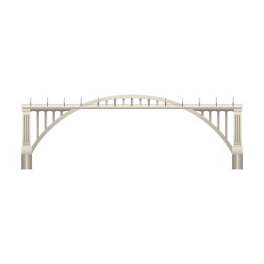 Köprü vektör simgesi. Gerçekçi vektör simgesi beyaz arkaplan köprüsünde izole edildi.