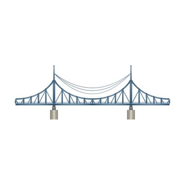 Köprü vektör simgesi. Gerçekçi vektör simgesi beyaz arkaplan köprüsünde izole edildi.