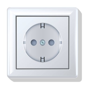 Soket vektör simgesi. Beyaz arkaplan soketinde izole edilmiş gerçekçi vektör simgesi.