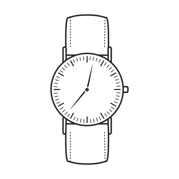 Reloj icon.Outline vector icono de la muñeca aislado en la muñeca reloj de fondo blanco . — Vector de stock