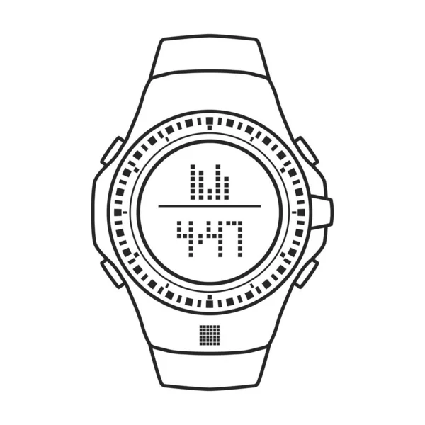 Podívejte se na ikonu vektoru zápěstí.Obrys vektor ikona izolované na bílém pozadí hodinky zápěstí. — Stockový vektor