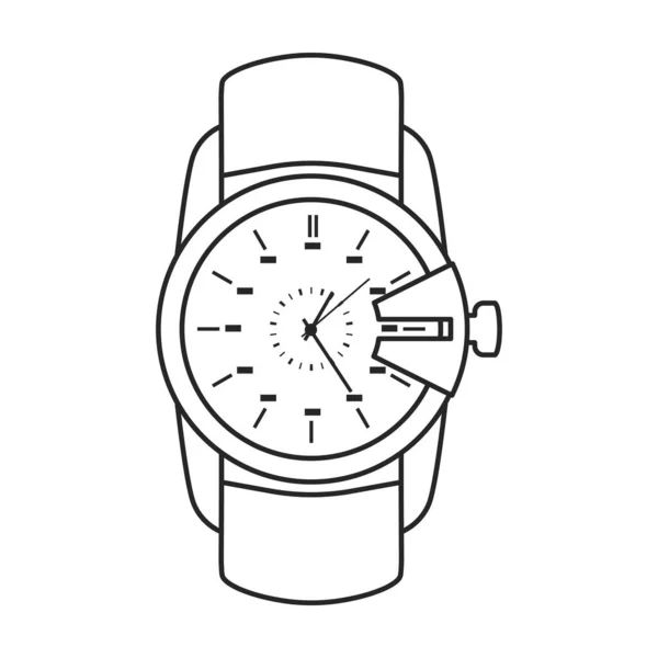 手首のベクトルのアイコンを見る白い背景に隔離されたアウトラインベクトルのアイコン腕時計. — ストックベクタ