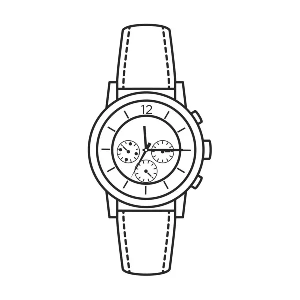 Armbanduhr Vektor icon.Outline Vektor icon isoliert auf weißem Hintergrund Armbanduhr. — Stockvektor