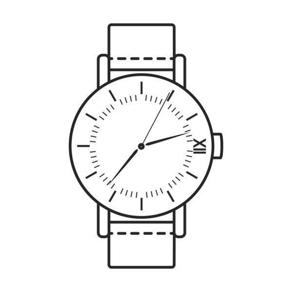 Ikona wektora zegarka na nadgarstku.Ikona wektora zarysu odizolowana na białym tle zegarek nadgarstek. — Wektor stockowy