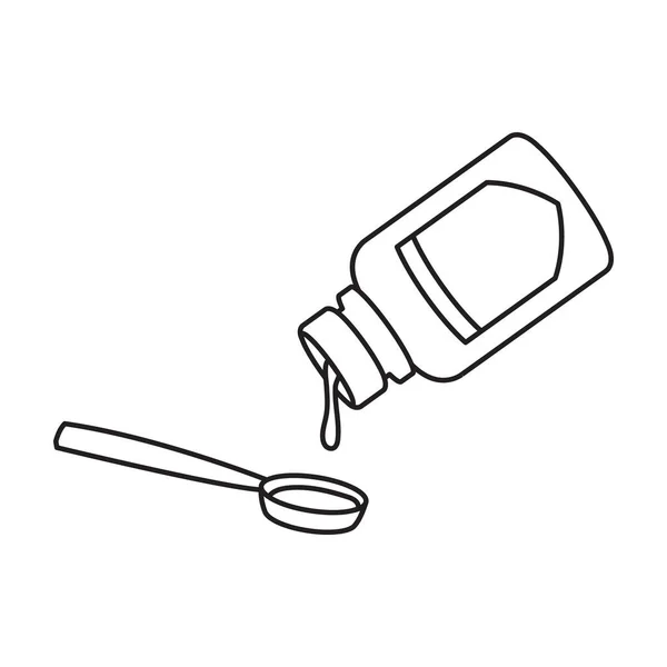 Garrafa de xarope vetor icon.Outline vetor ícone isolado no frasco de fundo branco de xarope  . —  Vetores de Stock