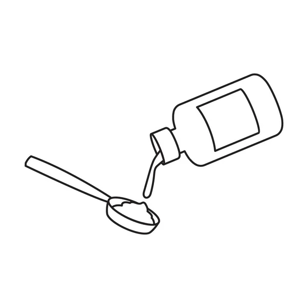 Garrafa de xarope vetor icon.Outline vetor ícone isolado no frasco de fundo branco de xarope  . — Vetor de Stock