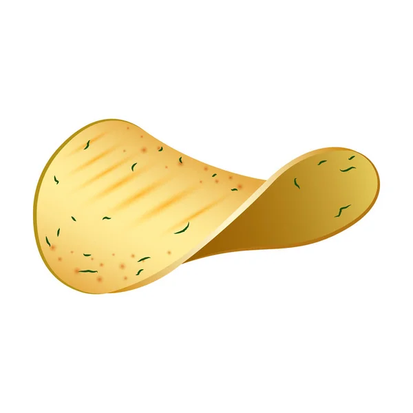 Potato chip vector icon.Realistic vector icon isolated on white background potato chip. — Stock Vector