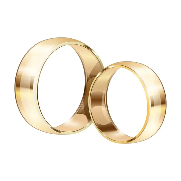 結婚指輪のベクトルのアイコン白い背景に隔離された現実的なベクトルのアイコン結婚指輪 . — ストックベクタ
