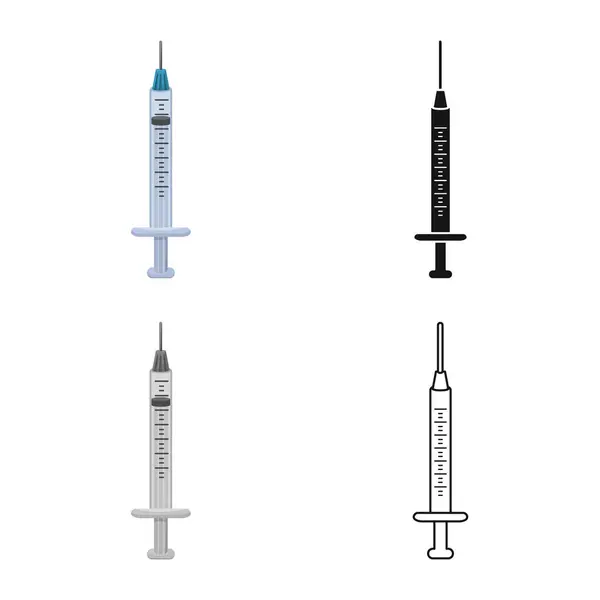 Diseño vectorial de jeringa y símbolo de aguja. Gráfico de la jeringa y la medicina vector de stock ilustración . — Vector de stock