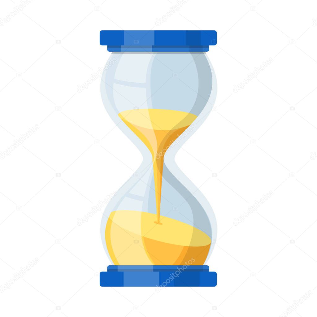 Vector illustration of timepieces and sandglass symbol. Web element of timepieces and minute stock symbol for web.