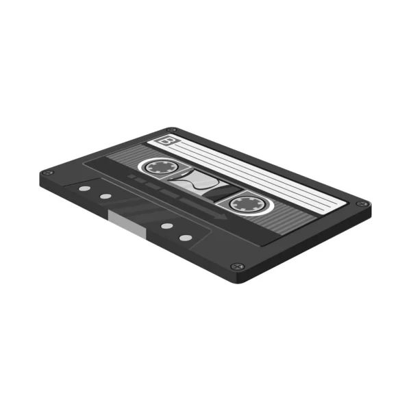 Ізольований об'єкт касети та звукової піктограми. Веб-елемент касети та символу запасів стрічки для Інтернету . — стоковий вектор