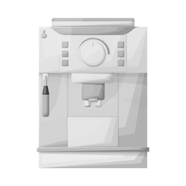Ilustração vetorial de cafeteira e logotipo da máquina. Elemento Web de cafeteira e fabricante vetor ícone para estoque . —  Vetores de Stock