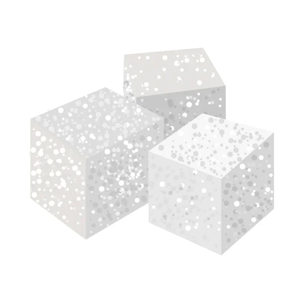 Векторні ілюстрації кубика та логотипу цукру. Веб-елемент куба та інгредієнта Векторні ілюстрації . — стоковий вектор