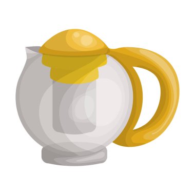 Çaydanlık vektör simgesi. Karikatür vektör simgesi beyaz arkaplan çaydanlığında izole edildi.