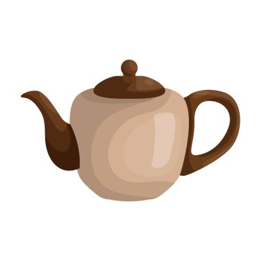 Kettle vektör simgesi. Çizgi film vektör simgesi beyaz arkaplan çaydanlığında izole edildi.