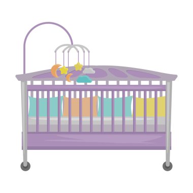 Beşik vektör simgesi. Karikatür vektör simgesi beyaz arkaplan beşiğinde izole edildi.