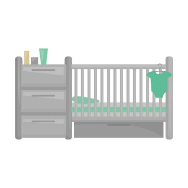 Beşik vektör simgesi. Karikatür vektör simgesi beyaz arkaplan beşiğinde izole edildi.