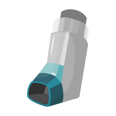 İnhaler vektör simgesi. Çizgi film vektör simgesi beyaz arkaplan solunum cihazında izole edildi.