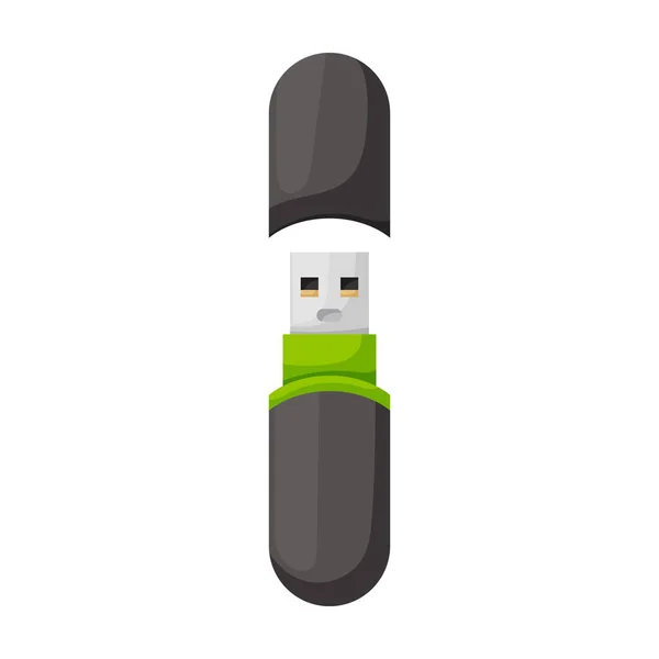 Usb vector icon.Cartoon vector icon 은 흰색 배경 usb 에 분리되어 있다.. — 스톡 벡터